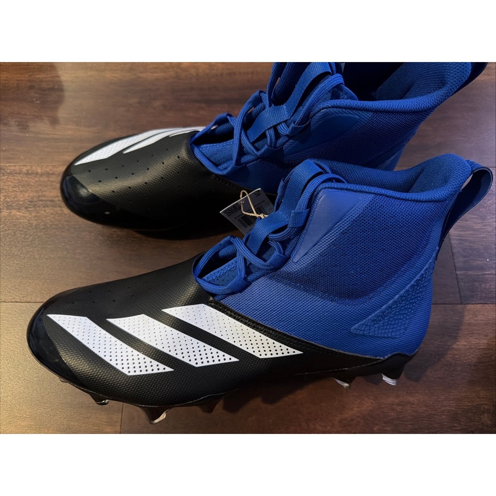 New Nike Adidas Adizero Chaos Football Cleats Size 12 Black Blue